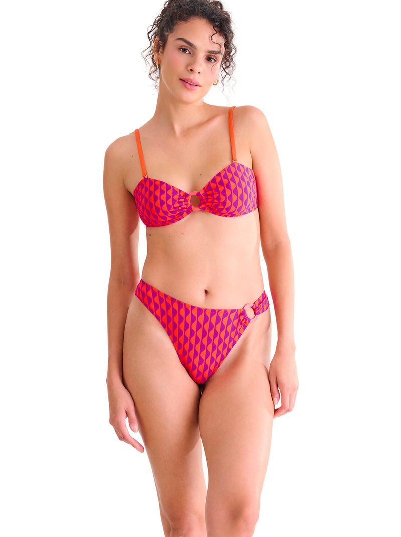 Bas maillot brésilien de bain échancré ARUBA Orange - Kiabi