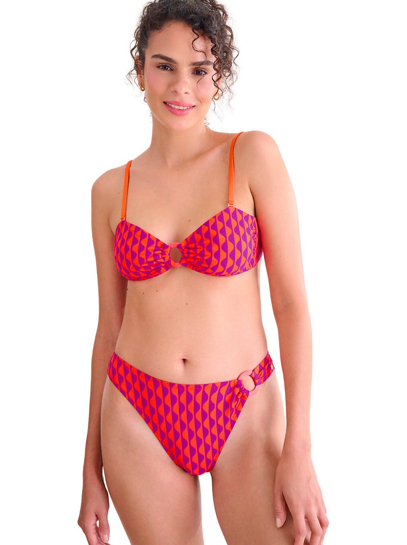 Bas maillot brésilien de bain échancré ARUBA Orange - Kiabi