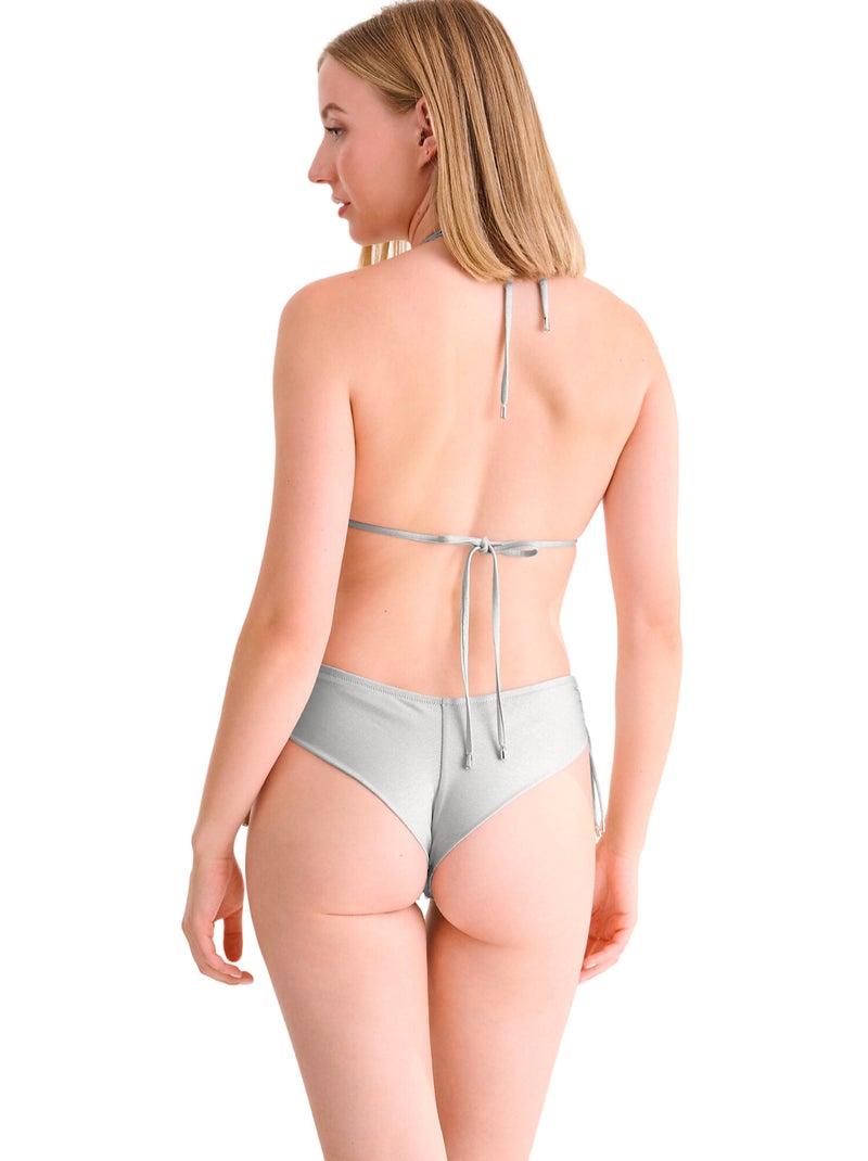 Bas maillot brésilien de bain échancré BLUE LAGOON Argent - Kiabi