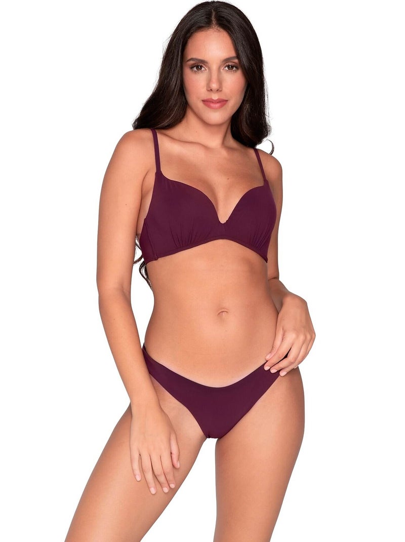 Bas maillot brésilien de bain échancré BLUE SENSE Bordeaux - Kiabi