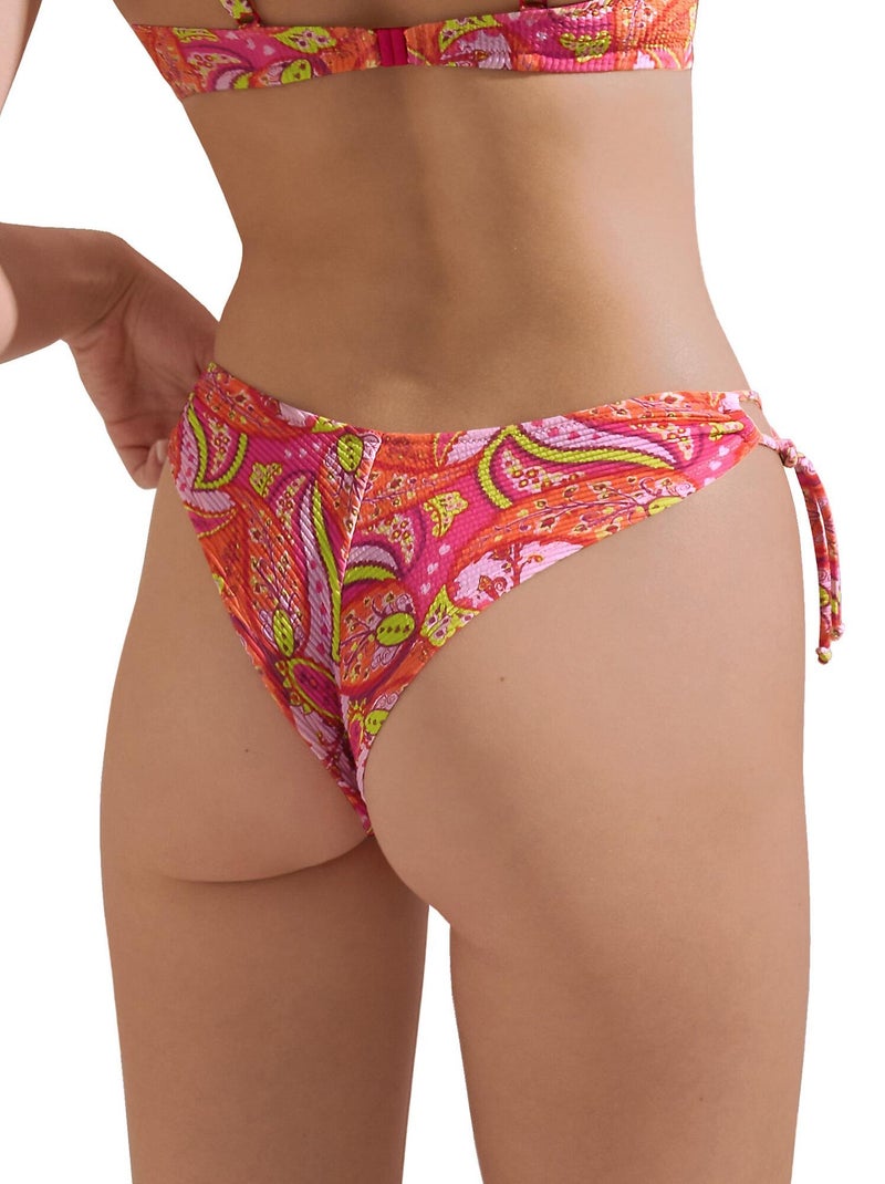 Bas maillot brésilien de bain échancré taille basse Kavala Orange corail - Kiabi