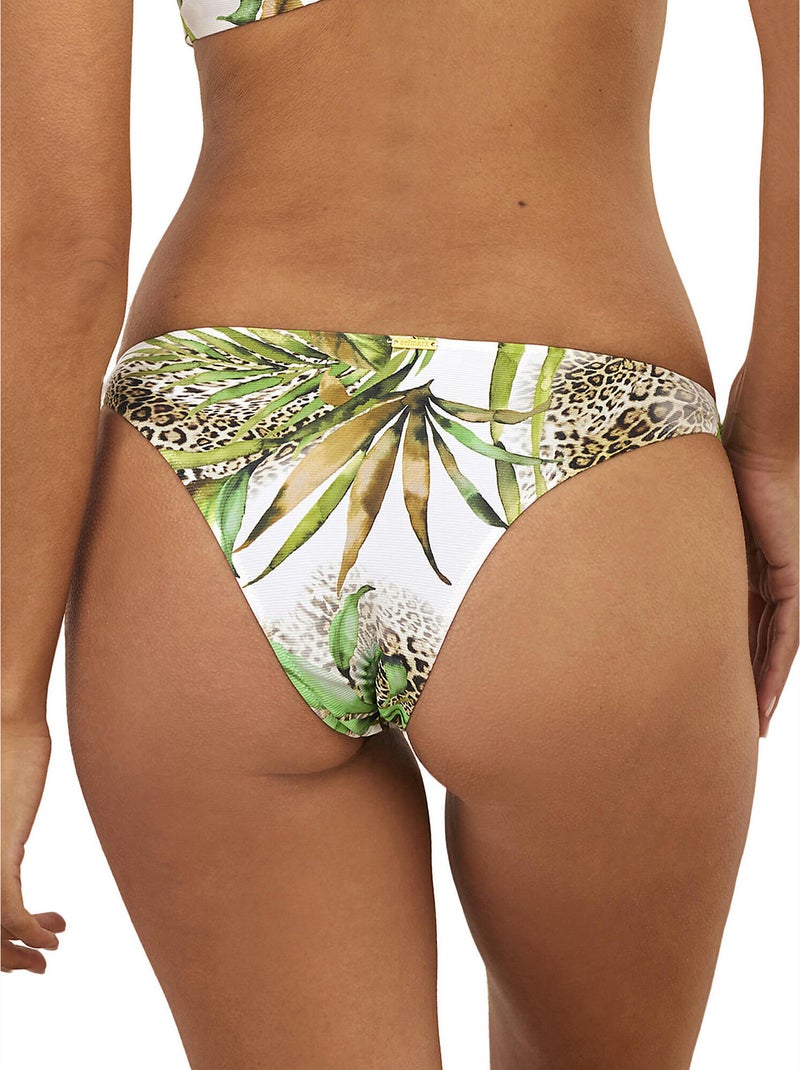 Bas maillot brésilien de bain taille basse Paradise Blanc - Kiabi
