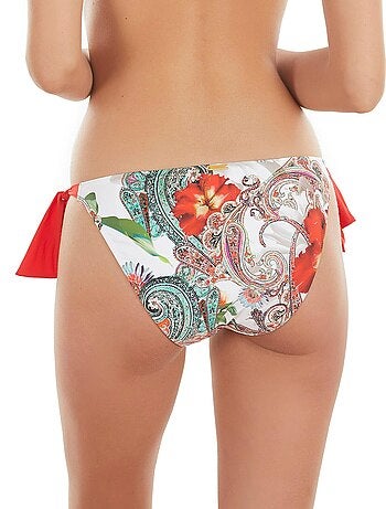 Bas maillot de bain à nouettes taille basse Cachemire blanc