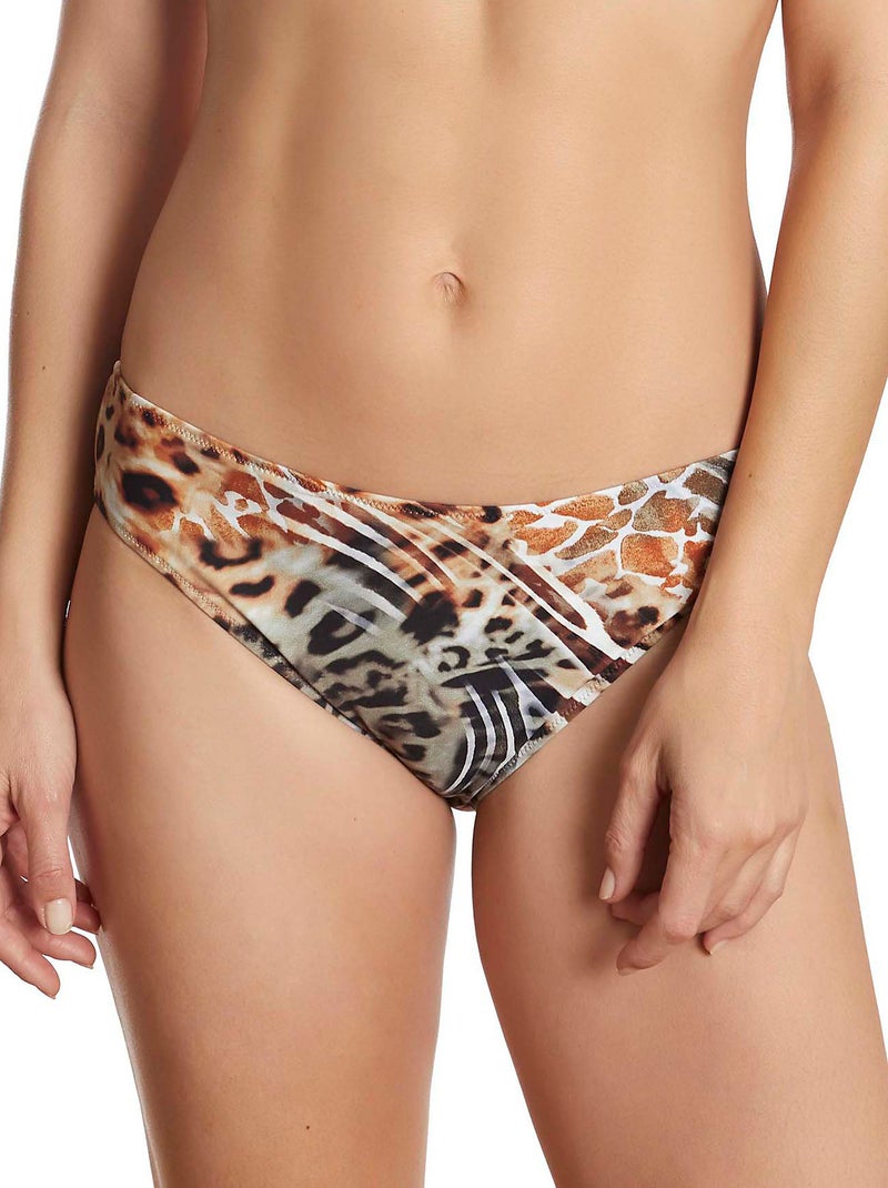 Bas maillot de bain bikini Animal Marron - Kiabi