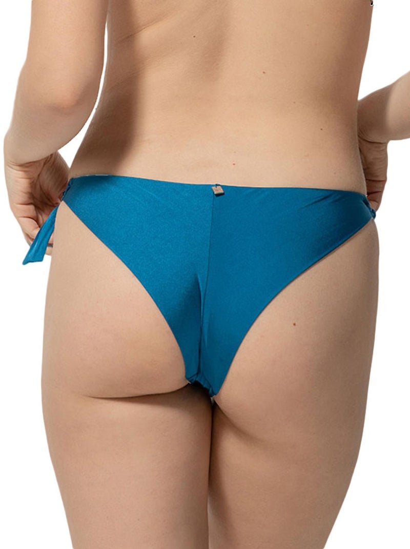Bas maillot de bain brésilien à nouettes Homonoia Bleu - Kiabi