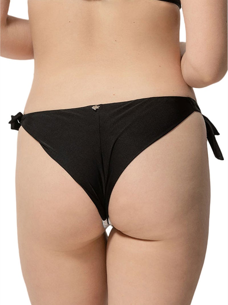 Bas maillot de bain brésilien à nouettes Homonoia Noir - Kiabi