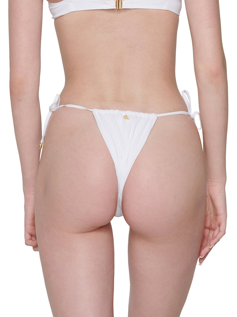 Bas maillot de bain brésilien réglable à nouettes Blue Sense Blanc - Kiabi