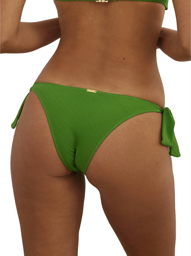 Bas maillot de bain brésilien taille basse à nouettes Daiquiri Vert - Kiabi