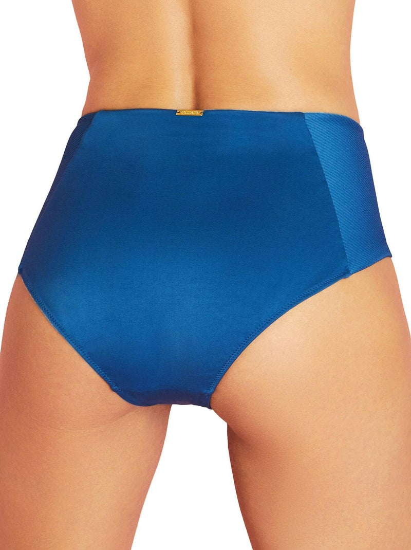 Bas maillot de bain slip taille haute Maldives Bleu - Kiabi