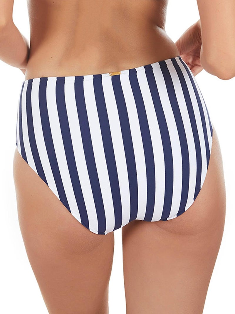 Bas maillot de bain taille haute Rayas Marineras bleu Bleu - Kiabi
