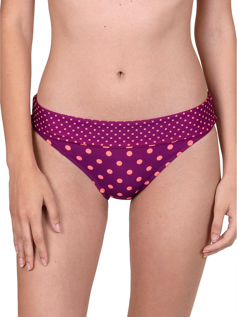 Bas maillot de bain taille haute réglable Linosa Rose - Kiabi