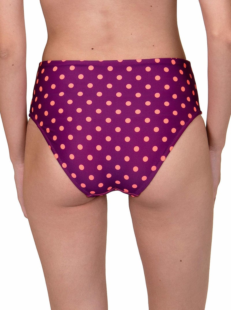 Bas maillot de bain taille haute réglable Linosa Rose - Kiabi