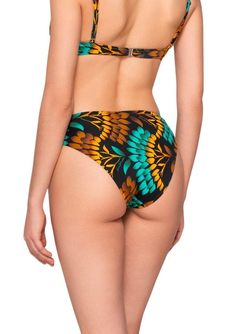 Bas maillot slip de bain 5cm plissé EMERALD Multicolore - Kiabi