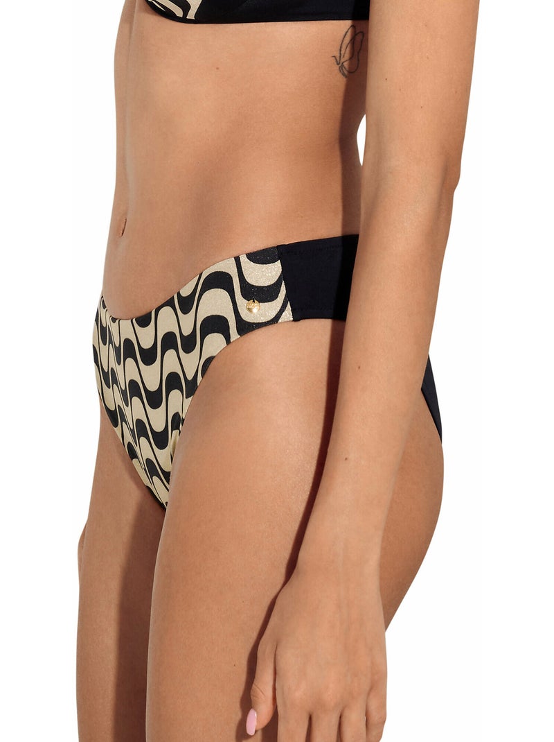 Bas maillot slip de bain à nouettes amovibles Iceland Noir - Kiabi