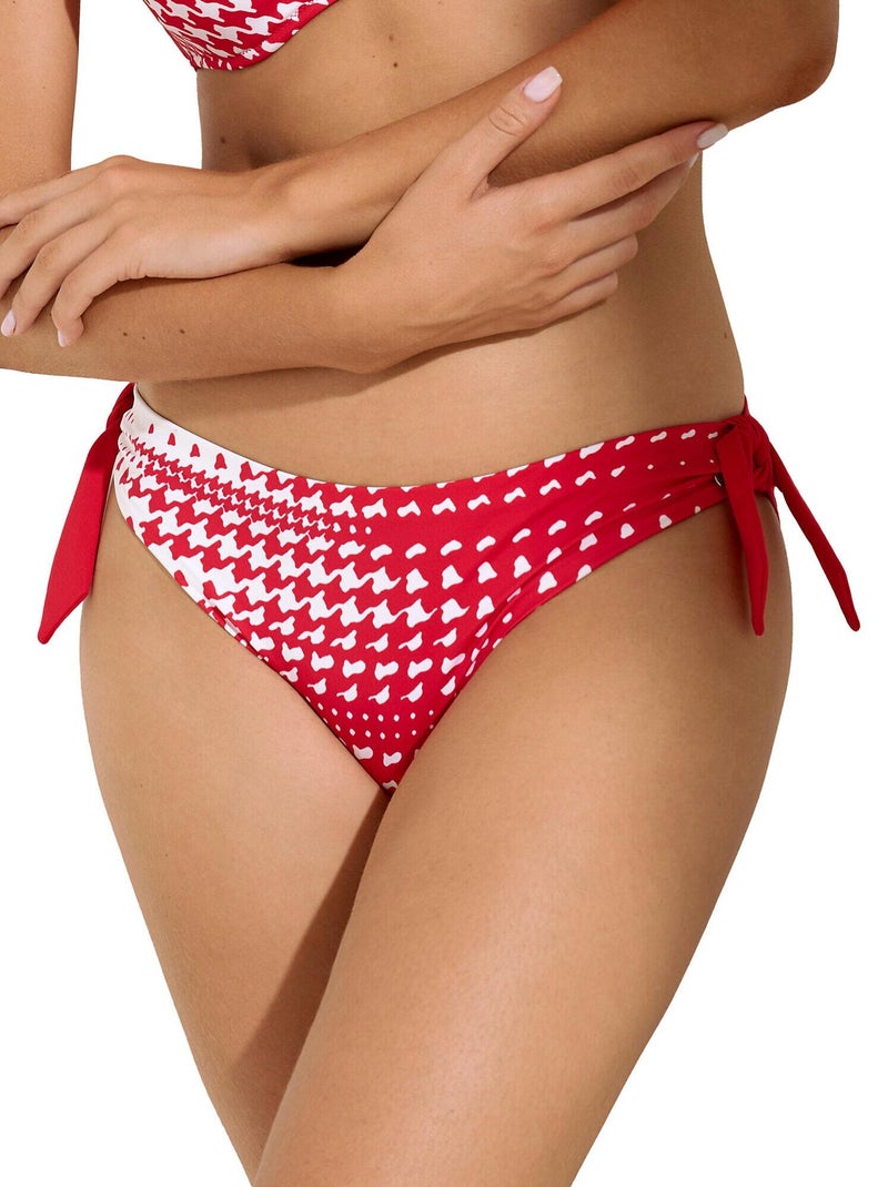 Bas maillot slip de bain à nouettes amovibles Quito Rouge - Kiabi
