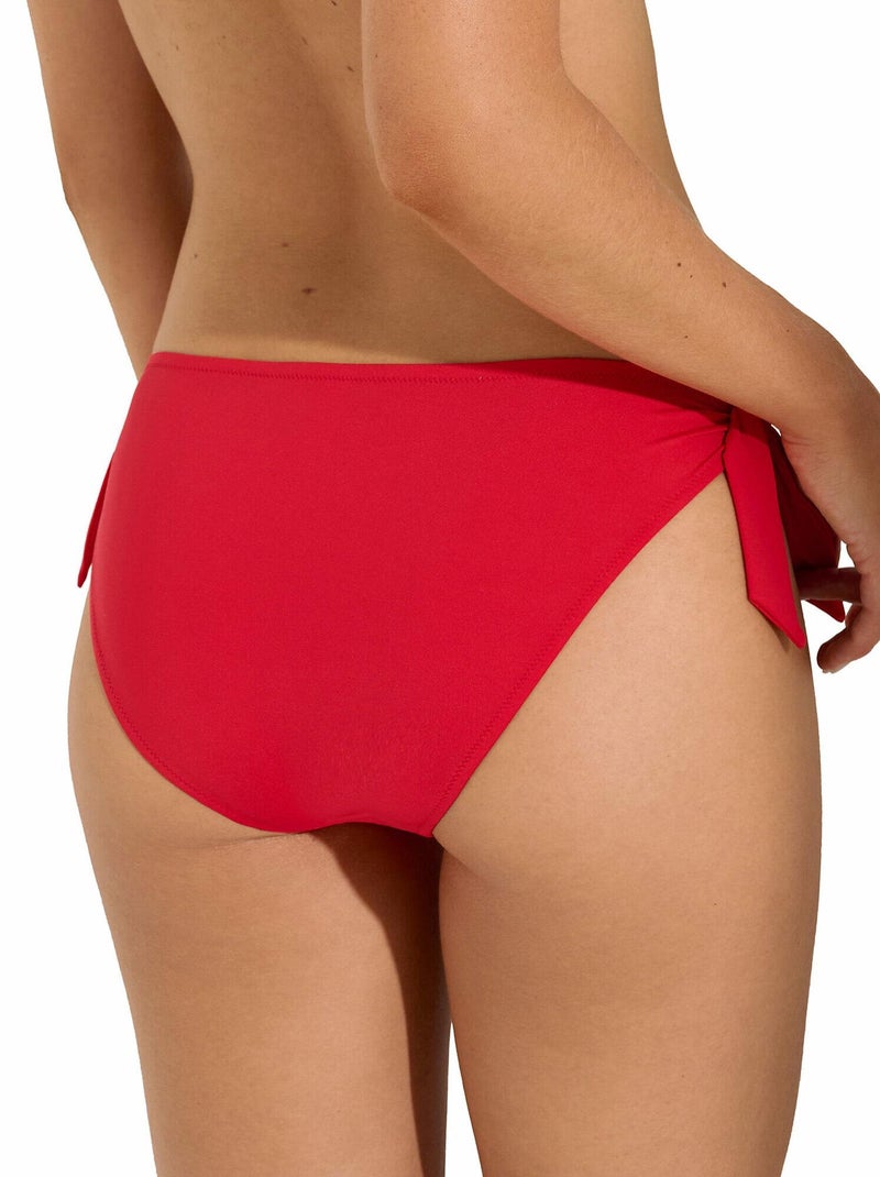 Bas maillot slip de bain à nouettes amovibles Quito Rouge - Kiabi