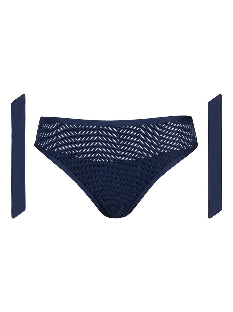 Bas maillot slip de bain à nouettes amovibles Santorini Bleu - Kiabi