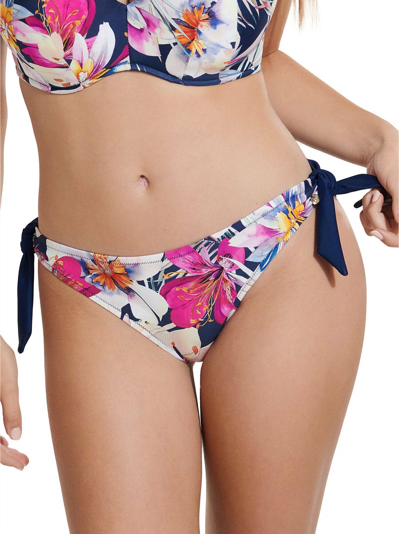Bas maillot slip de bain à nouettes amovibles Tunis Bleu - Kiabi