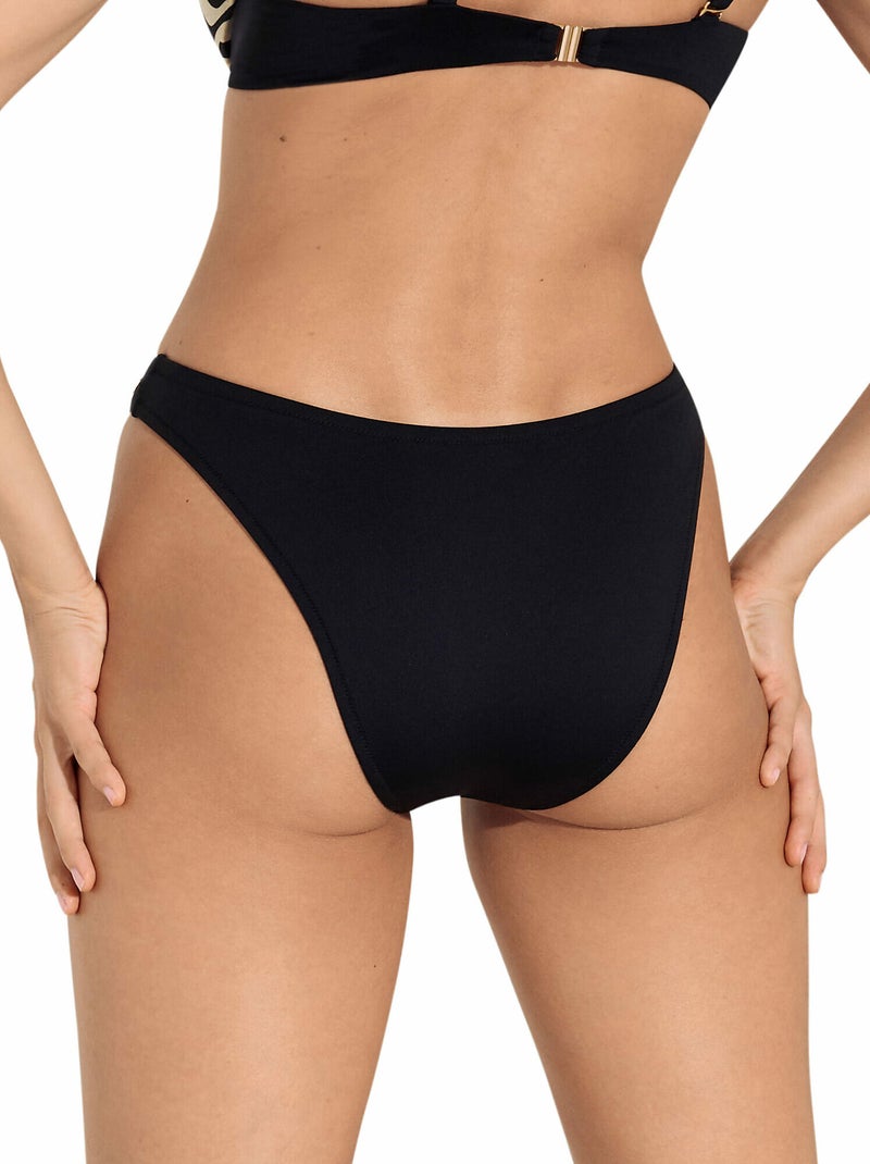 Bas maillot slip de bain bikini échancré taille basse Iceland Noir - Kiabi
