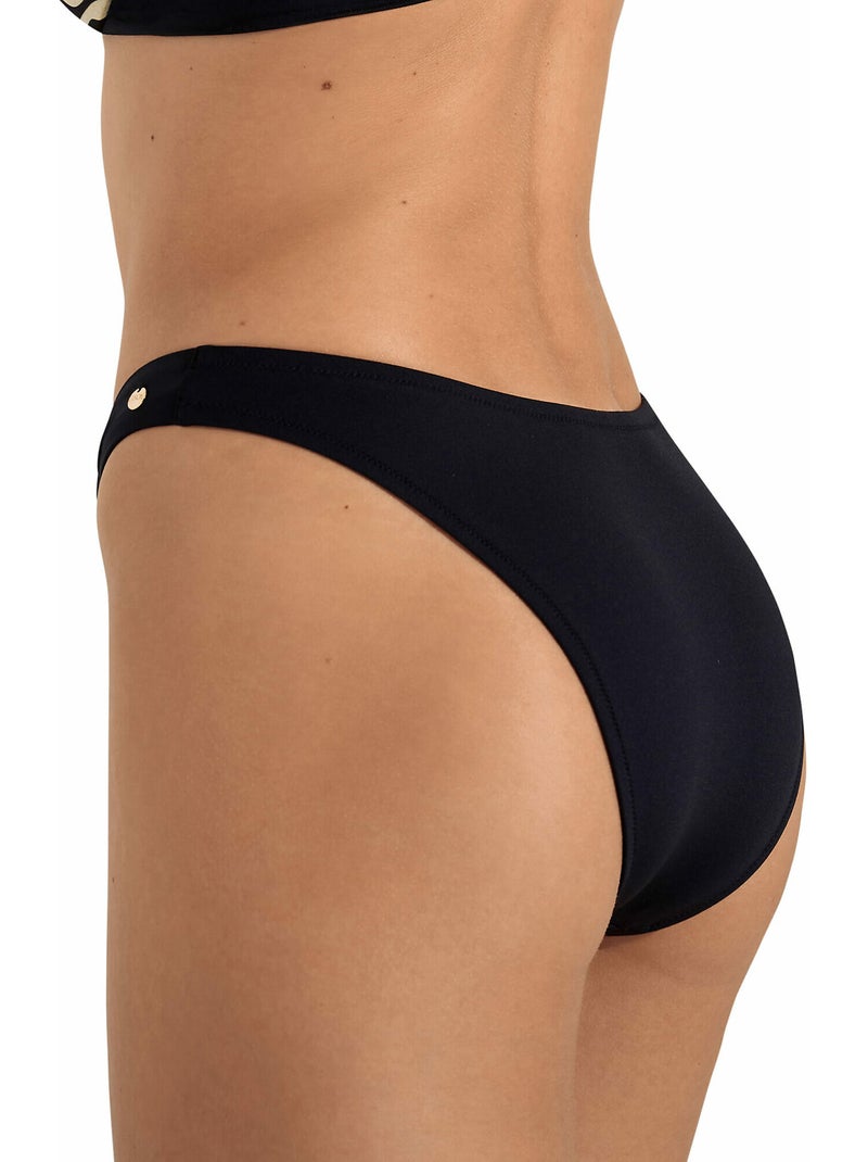 Bas maillot slip de bain bikini échancré taille basse Iceland Noir - Kiabi