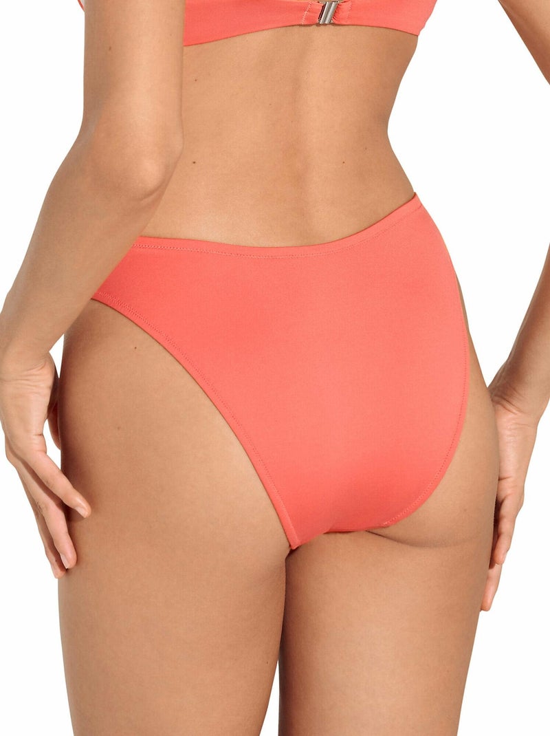 Bas maillot slip de bain bikini échancré taille basse Iceland Orange - Kiabi
