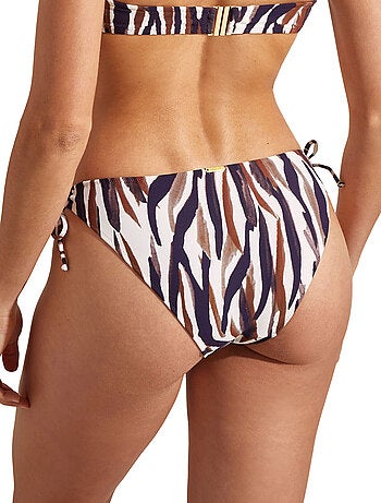 Bas maillot slip de bain bikini taille basse à nouettes SERENGETI