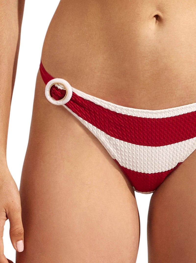 Bas maillot slip de bain bikini taille basse ARTEMISA Rouge - Kiabi