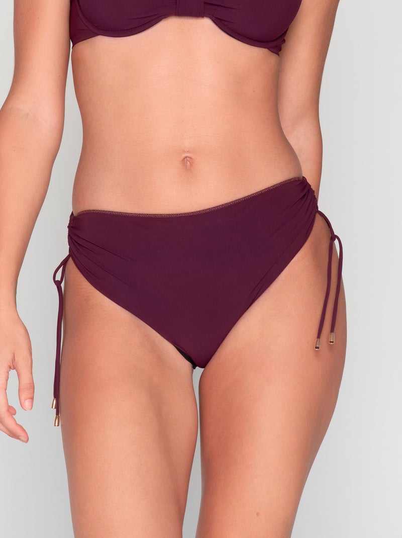 Bas maillot slip de bain côtés froncés BLUE SENSE Bordeaux - Kiabi