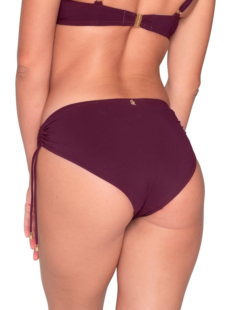 Bas maillot slip de bain côtés froncés BLUE SENSE Bordeaux - Kiabi