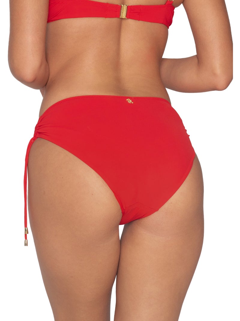 Bas maillot slip de bain côtés froncés BLUE SENSE Rouge - Kiabi