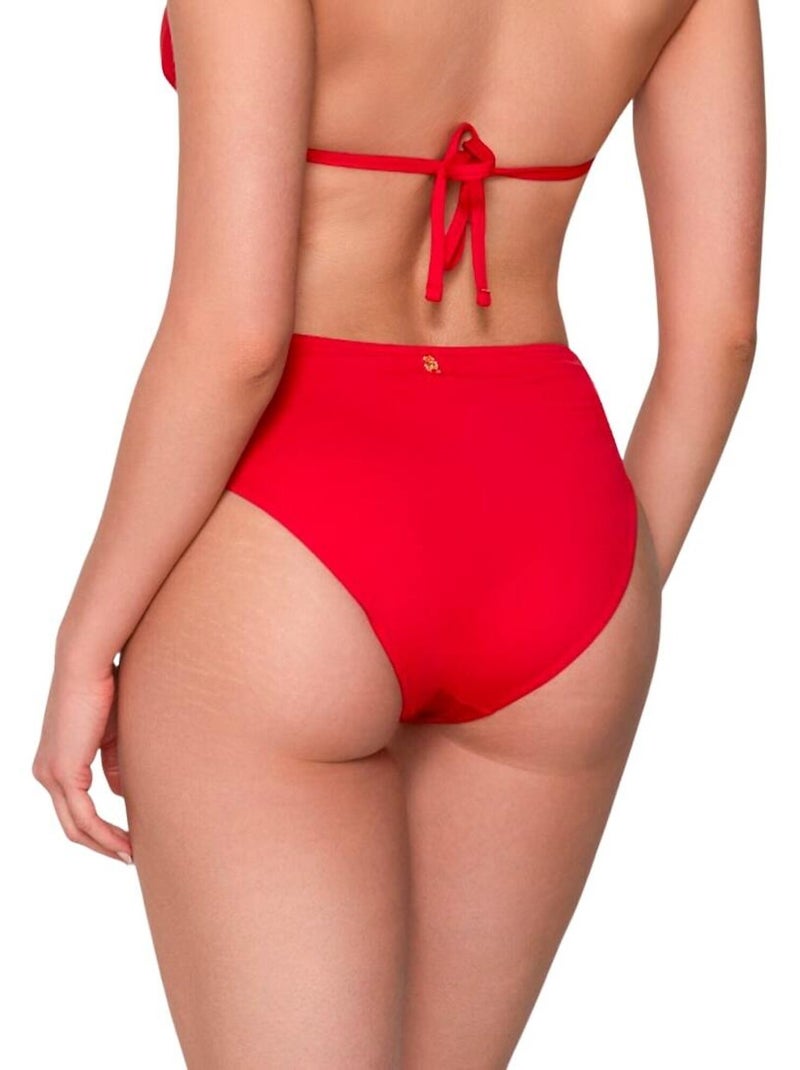 Bas maillot slip de bain côtés ouverts ARISTA Rouge - Kiabi