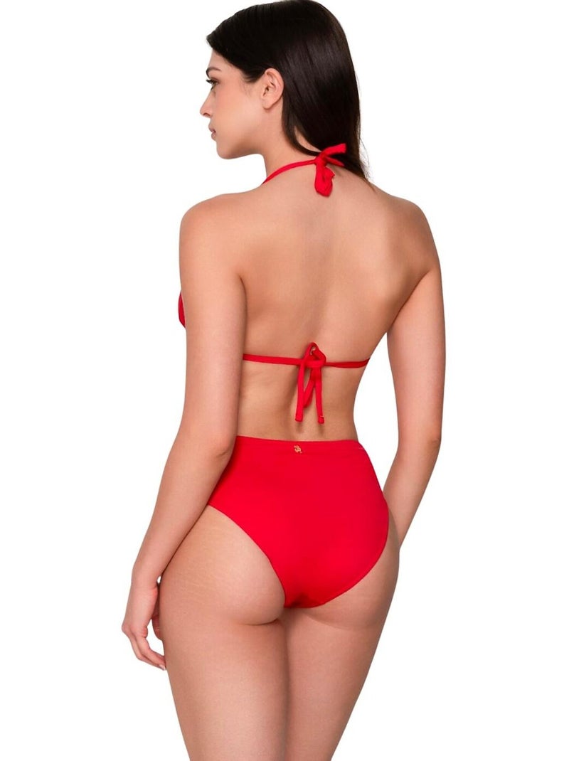 Bas maillot slip de bain côtés ouverts ARISTA Rouge - Kiabi