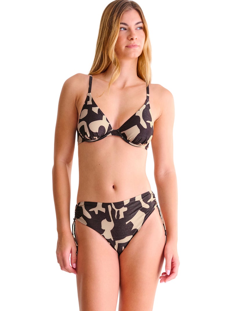 Bas maillot slip de bain côtés réglables ASWAN Noir - Kiabi