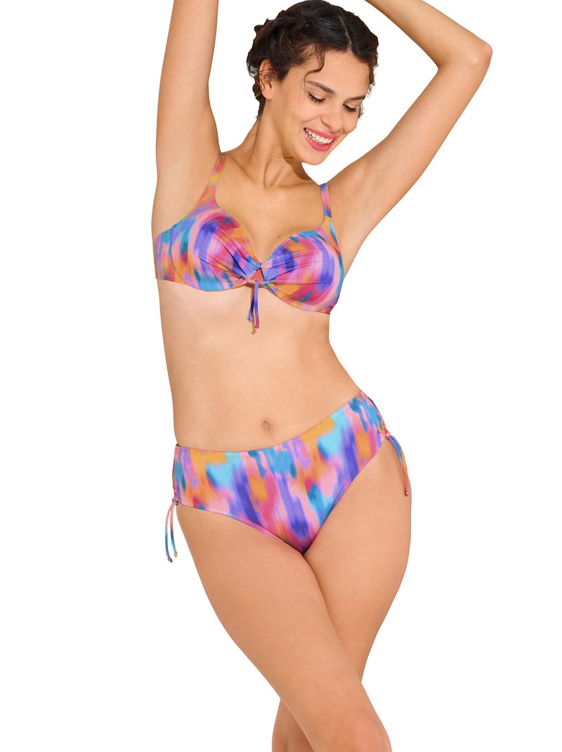 Bas maillot slip de bain côtés réglables JERSEY Orange - Kiabi