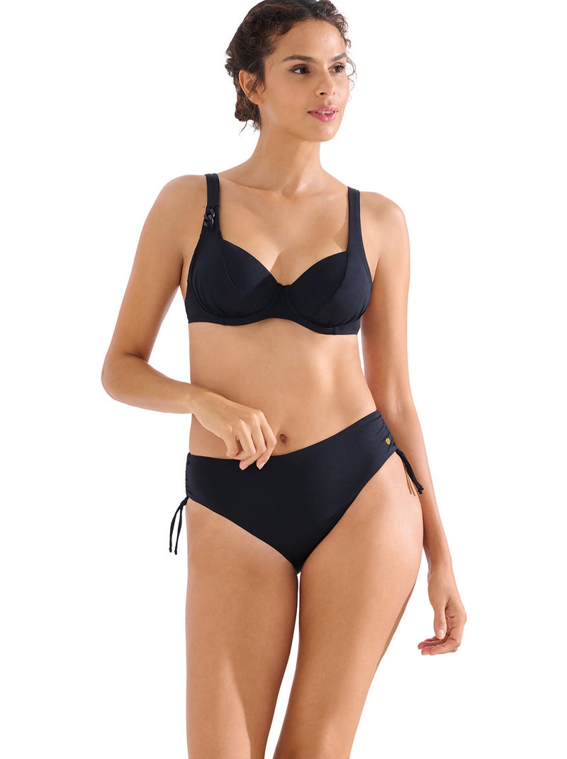Bas maillot slip de bain côtés réglables PALMA Noir - Kiabi