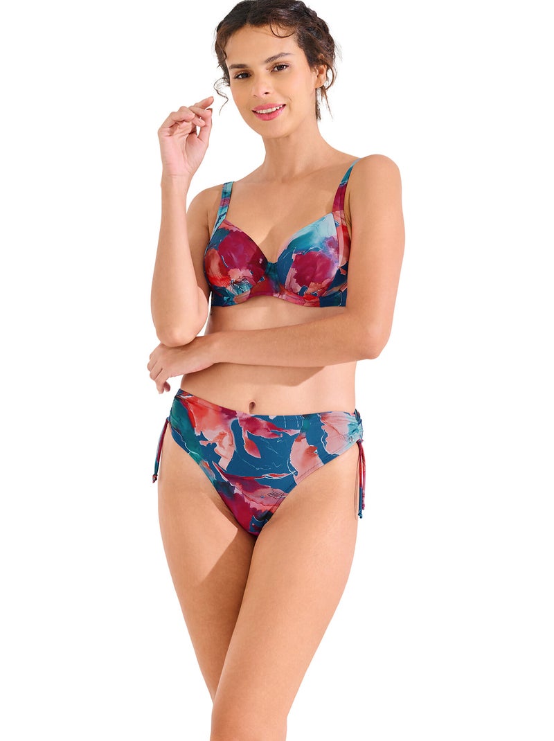 Bas maillot slip de bain côtés réglables ROMA Bleu - Kiabi