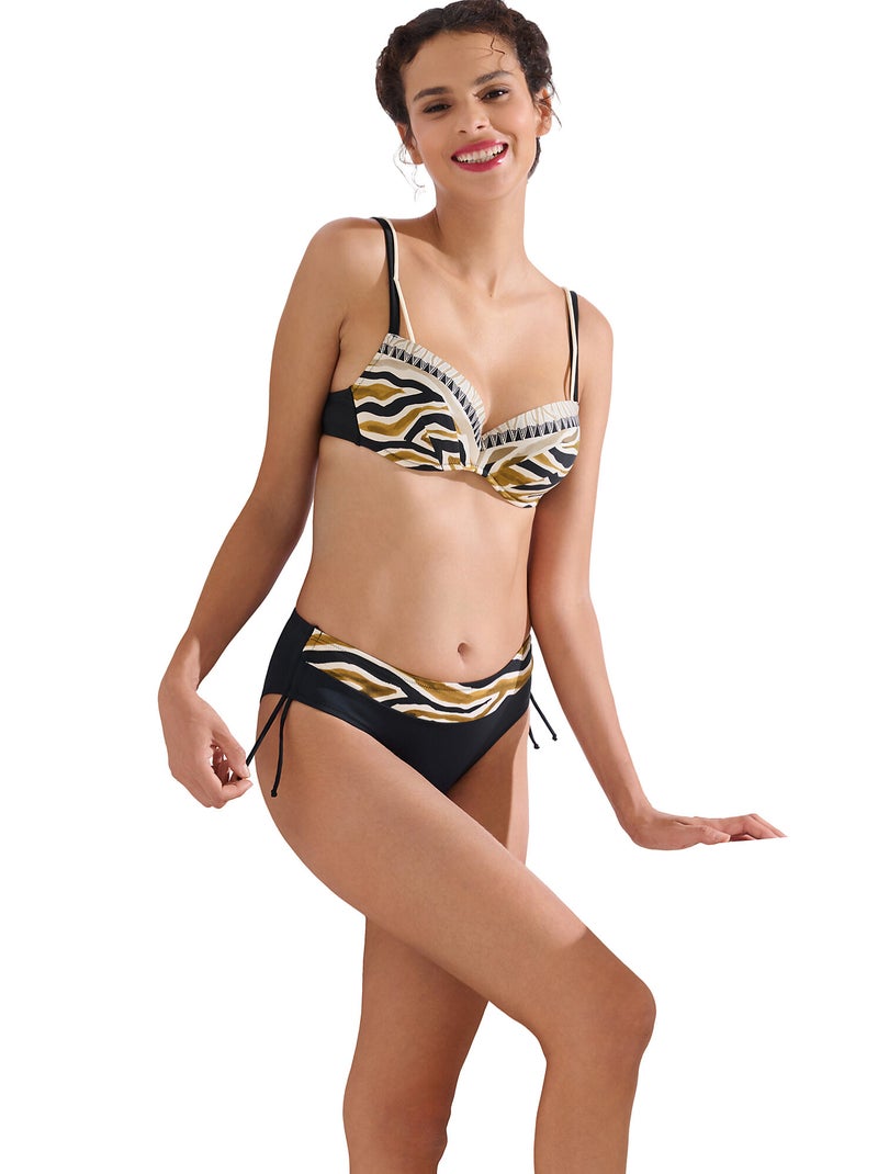 Bas maillot slip de bain côtés réglables TANZANIA Noir - Kiabi