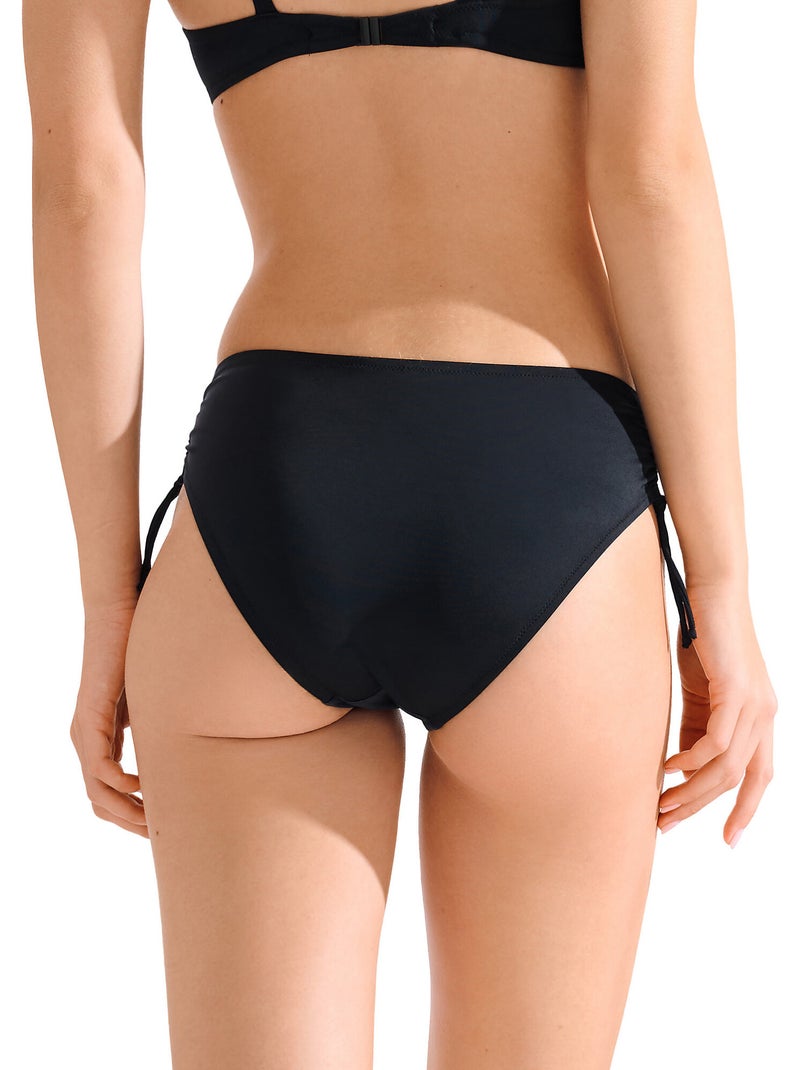 Bas maillot slip de bain côtés réglables VALENCIA Noir - Kiabi