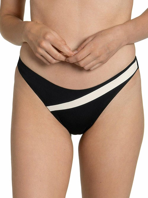 Bas maillot slip de bain échancré Guaraja noir - Kiabi