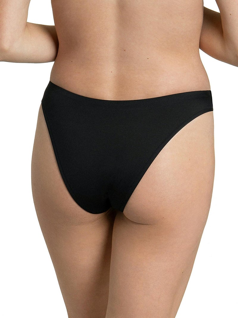 Bas maillot slip de bain échancré Guaraja noir Noir - Kiabi