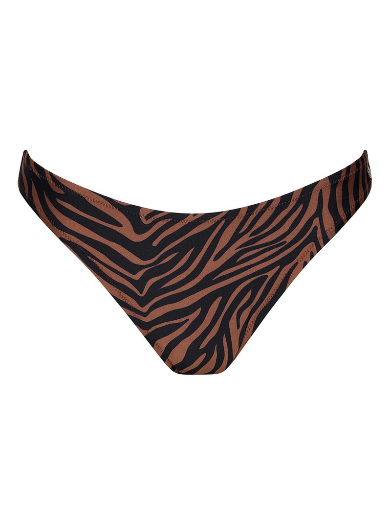Bas maillot slip de bain échancré Lima Marron - Kiabi