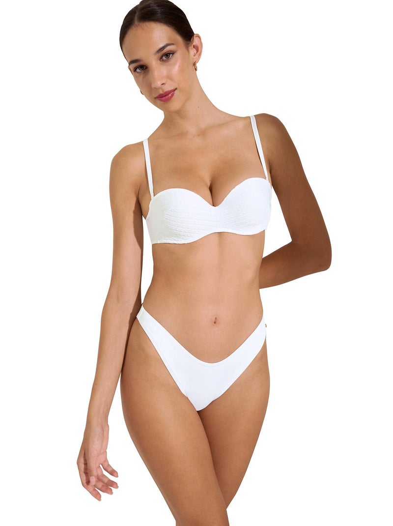Bas maillot slip de bain échancré Sardinia Blanc - Kiabi