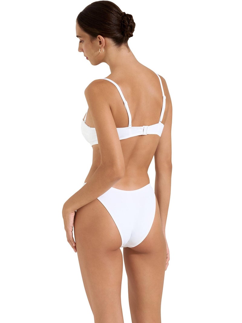 Bas maillot slip de bain échancré Sardinia Blanc - Kiabi