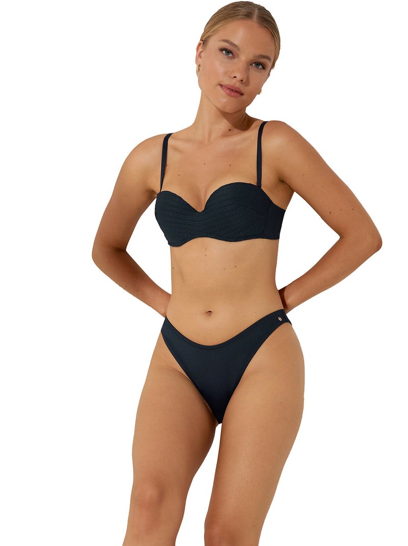 Bas maillot slip de bain échancré Sardinia Bleu - Kiabi