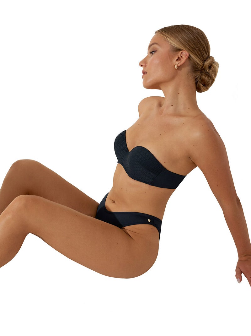 Bas maillot slip de bain échancré Sardinia Bleu - Kiabi