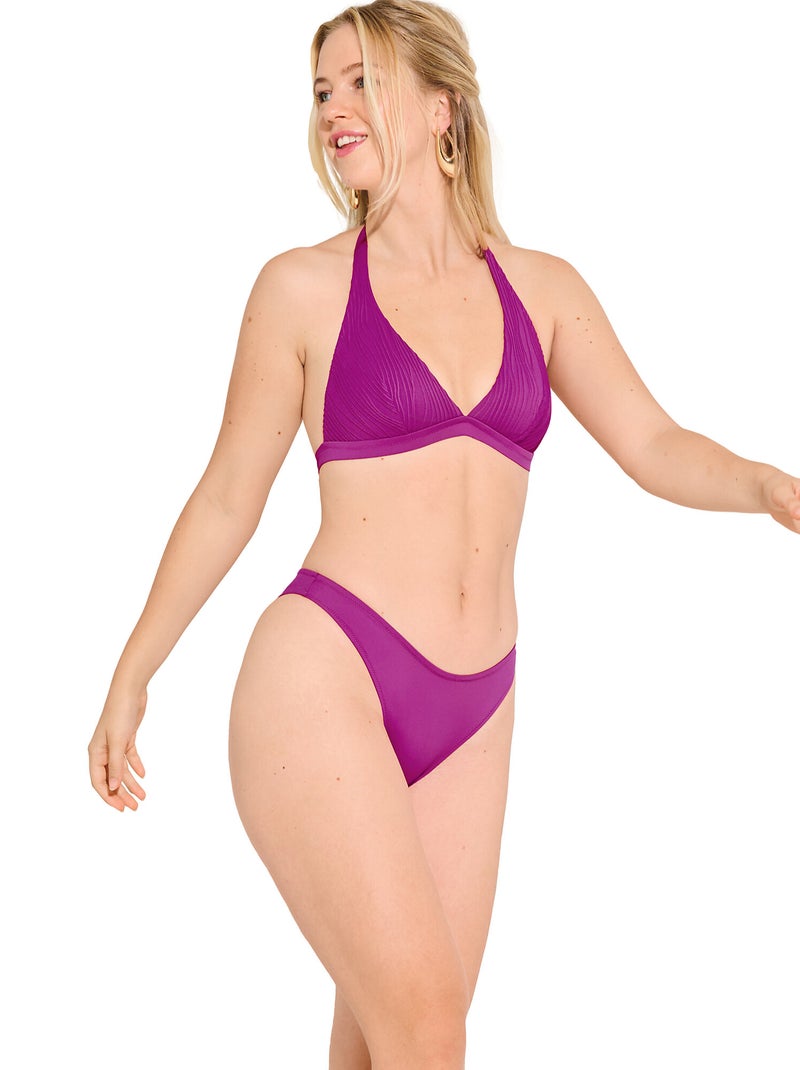 Bas maillot slip de bain échancré SORRENTO Rose fushia - Kiabi