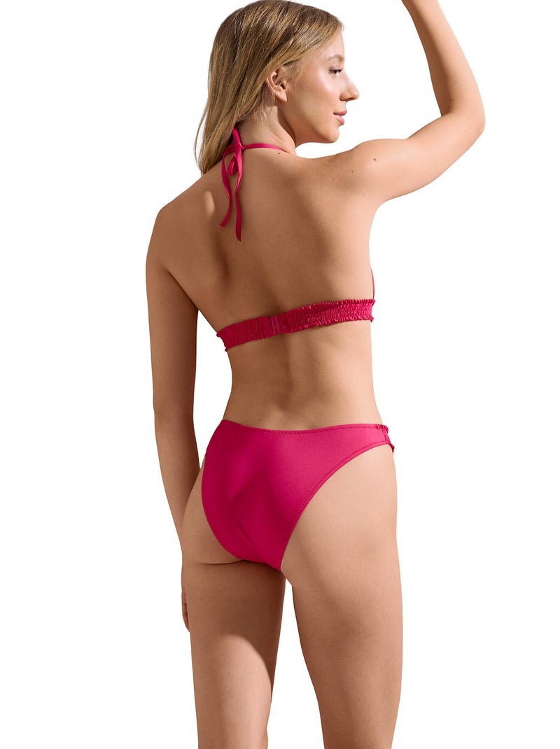 Bas maillot slip de bain échancré taille basse Las Vegas Rose fushia - Kiabi