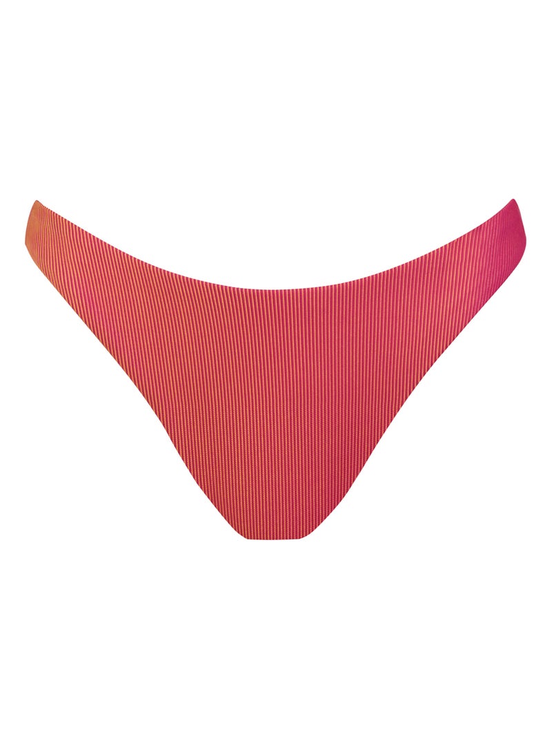 Bas maillot slip de bain échancré taille basse NAIROBI Orange corail - Kiabi