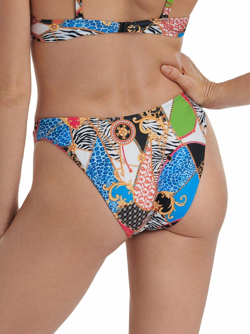 Bas maillot slip de bain échancré taille basse Olbia Multicolore - Kiabi