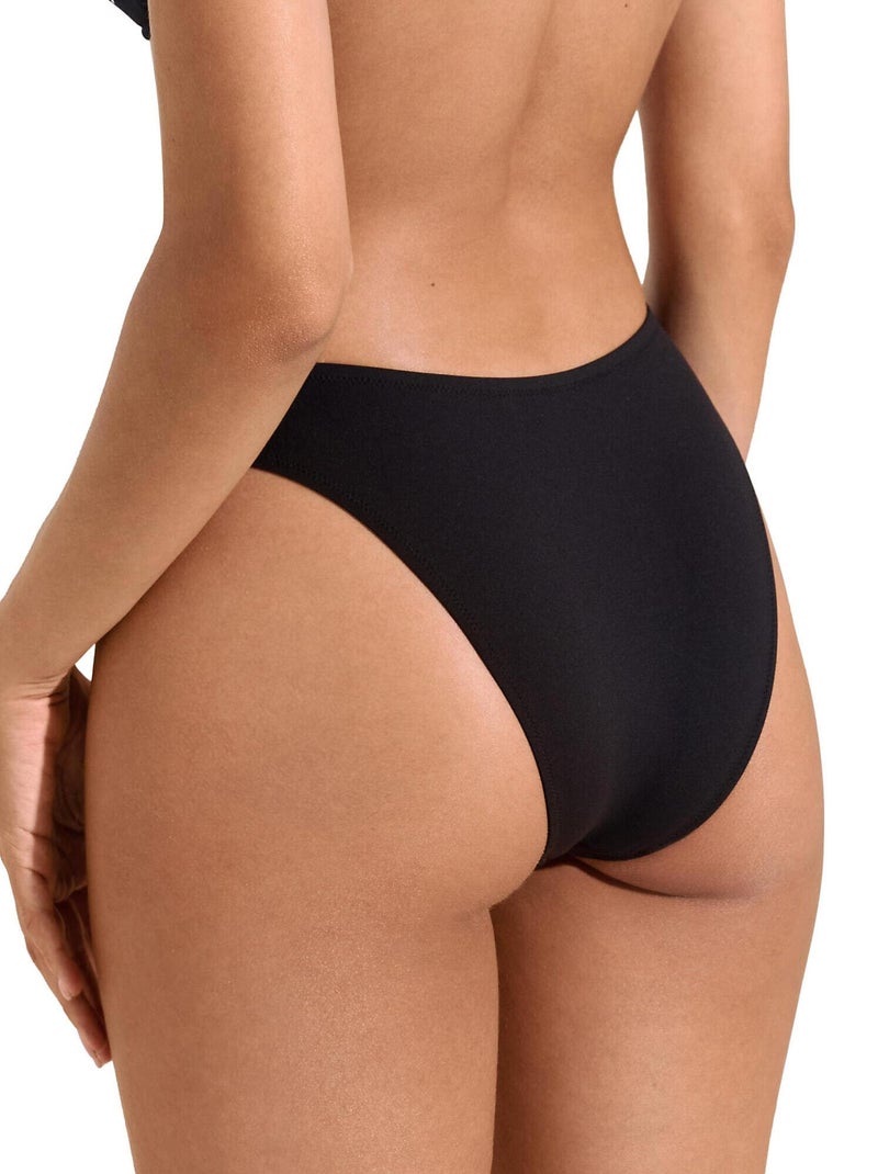 Bas maillot slip de bain échancré taille basse Quito Noir - Kiabi